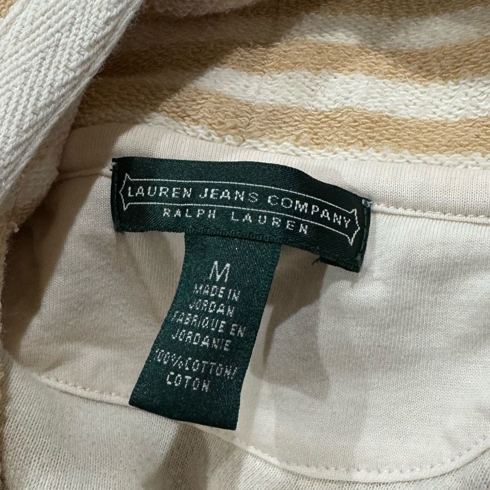 Ralph Lauren Terrycloth Mock Neck Striped Sweater Top Women’s Medium - Picture 2 of 2